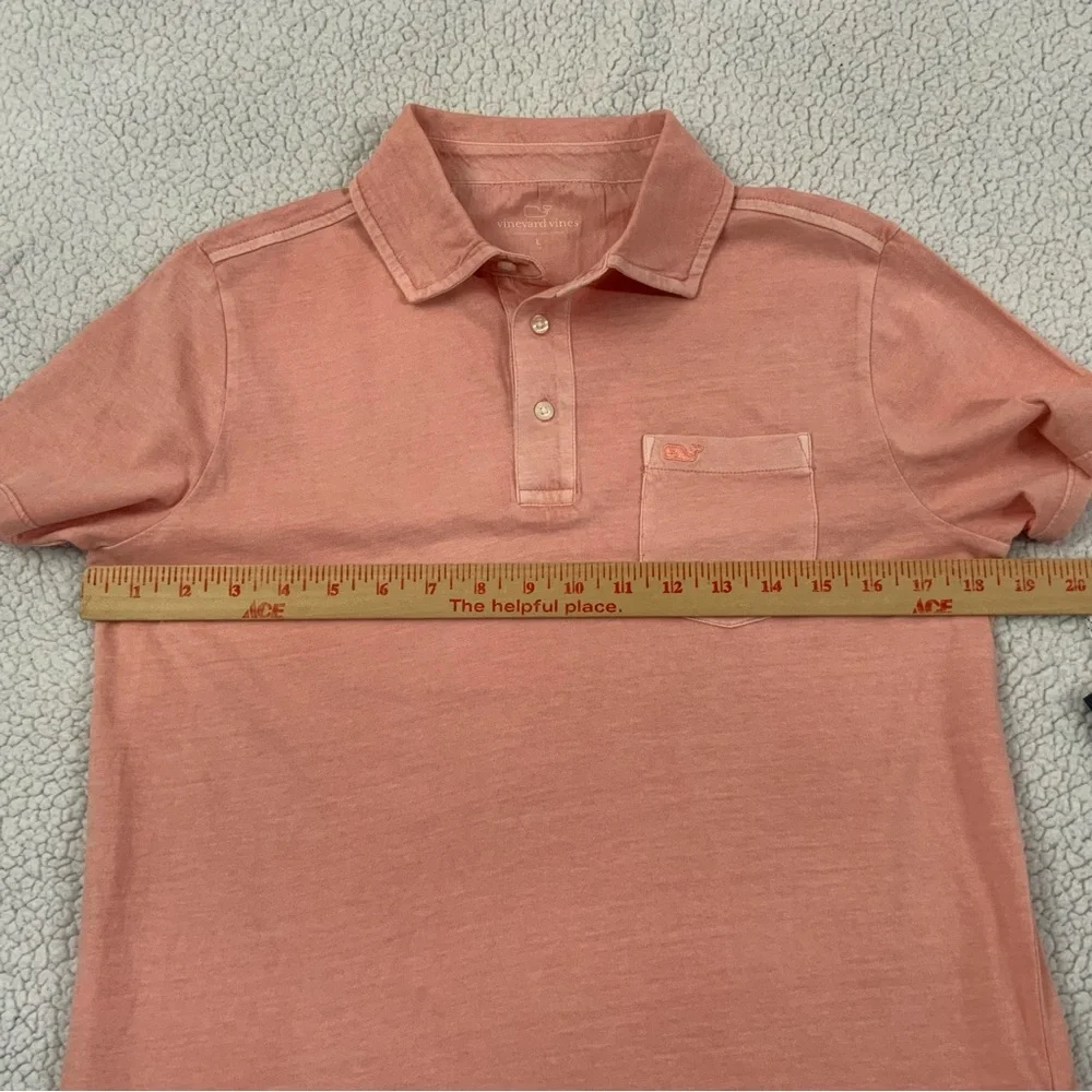 Vineyard Vines Performance Polo Shirt Boy’s L Pink Polo 100% Cotton Pocket New